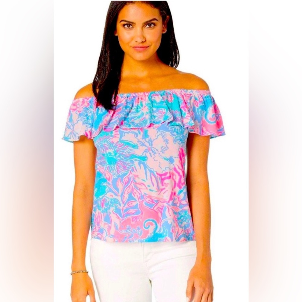 Lilly Pulitzer  La Fortuna off the shoulder top